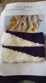 Practice of short row wrapping technique for Purl Soho baby blanket